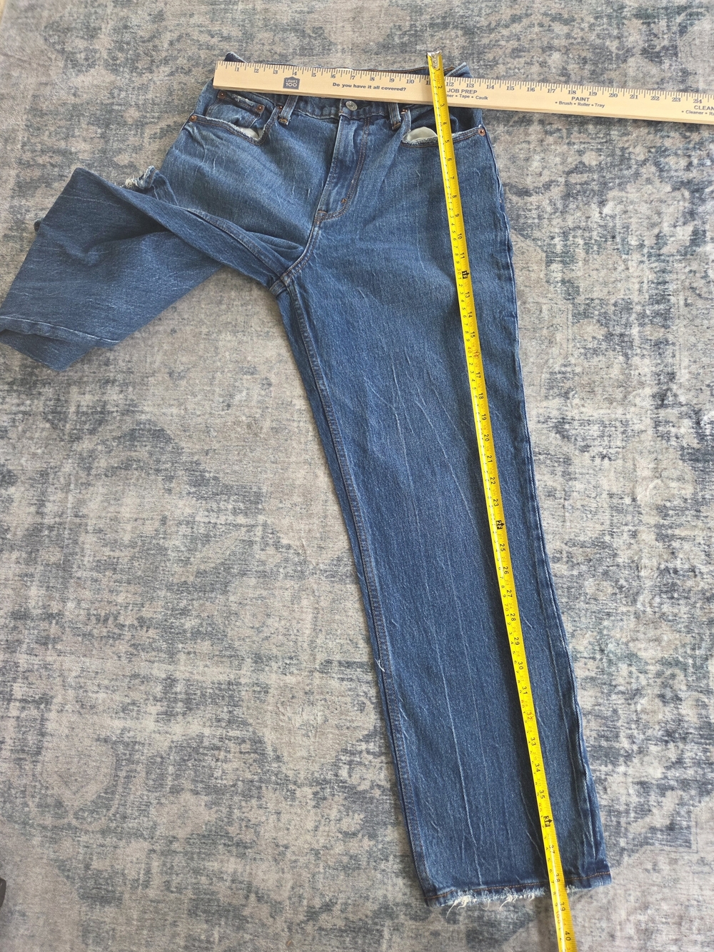 Abercrombie & Fitch Dark Blue Denim 90s Straight Ultra High Rise - Picture 7 of 9